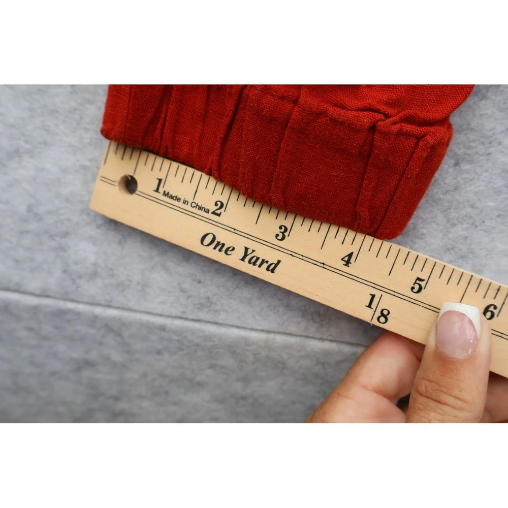 Banana Republic Womens Red Linen Blend Cargo Jogger Pants 745978-01 Small